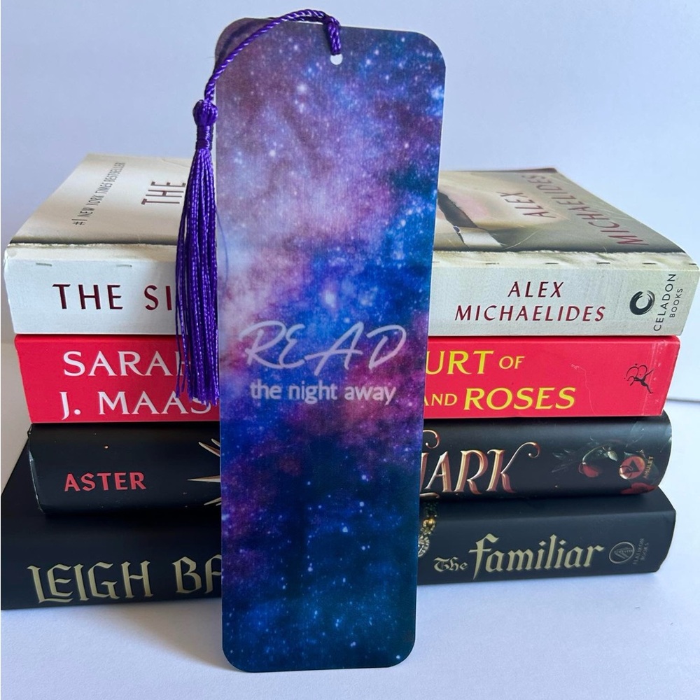 Read The Night Away Galaxy Handmade Bookmark